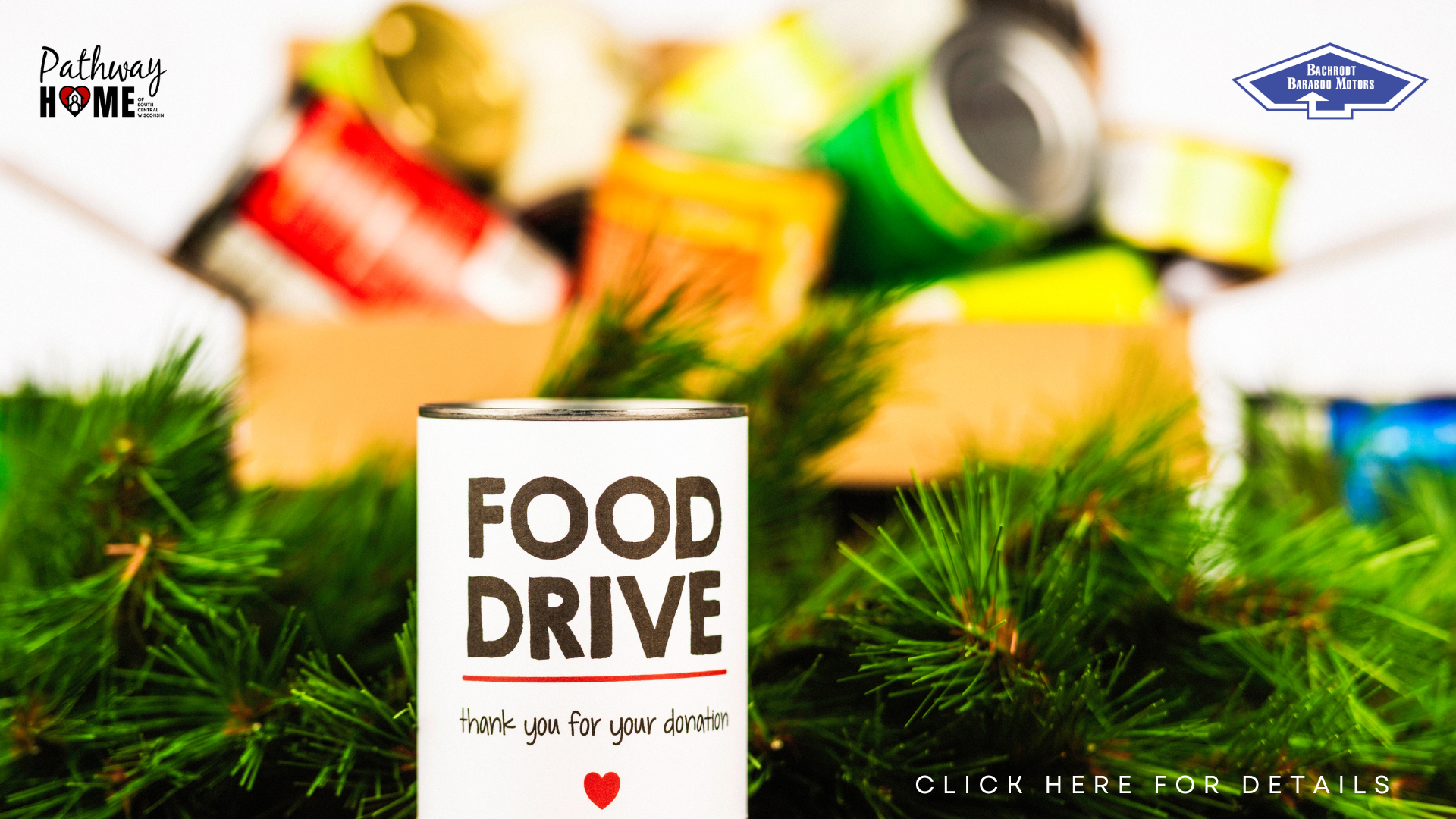 Feed the Need cover image with a generic can at the forefront with Food Drive written on it