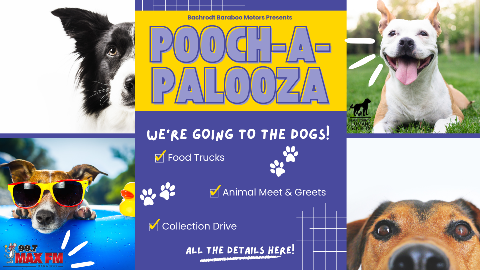 Pooch-A-Palooza poster at Bachrodt Baraboo Motors