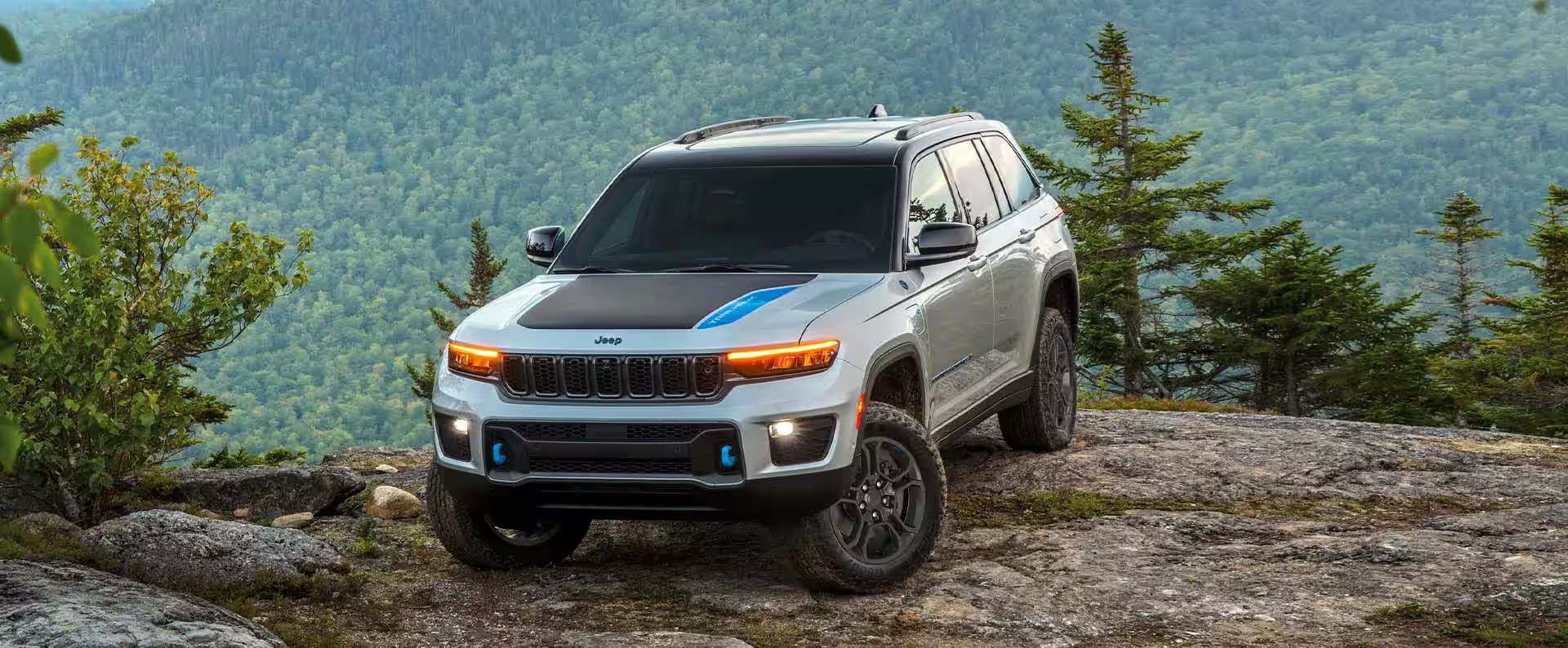 2025 Silver Jeep Grand Cherokee parked on mountain side